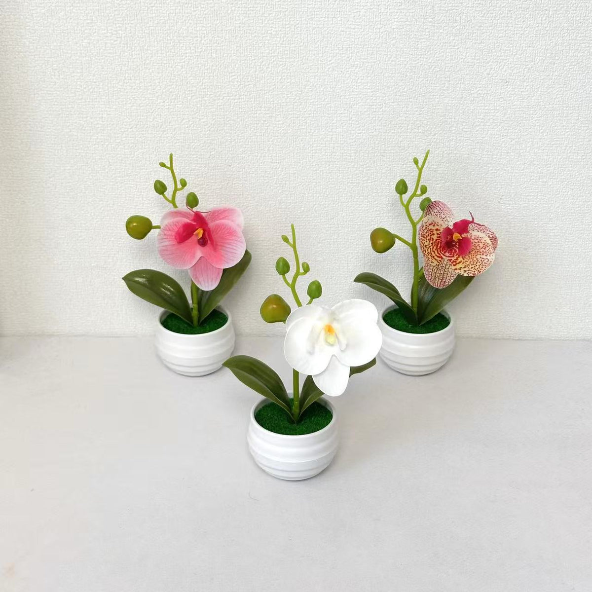Lebensechte Orchideen Blumenkübel Dekoration