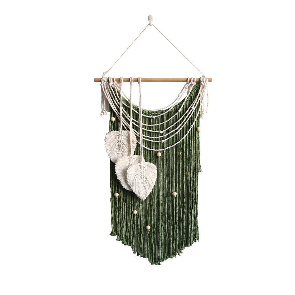 Künstlerischer Wandbe hang aus Makramee mit Herzen