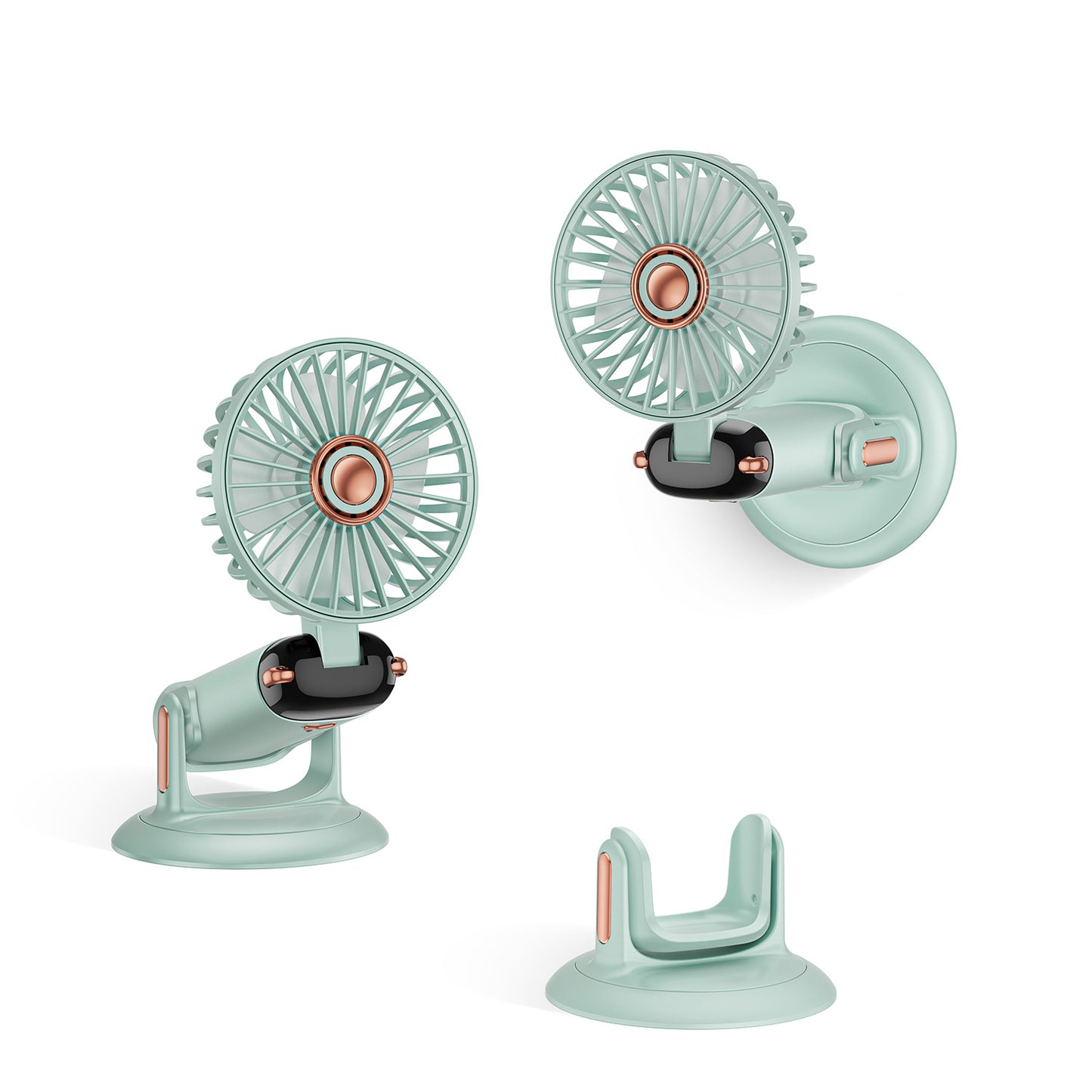 Tragbarer oszillierender Mini-Ventilator mit verstellbarem Halter Brehn