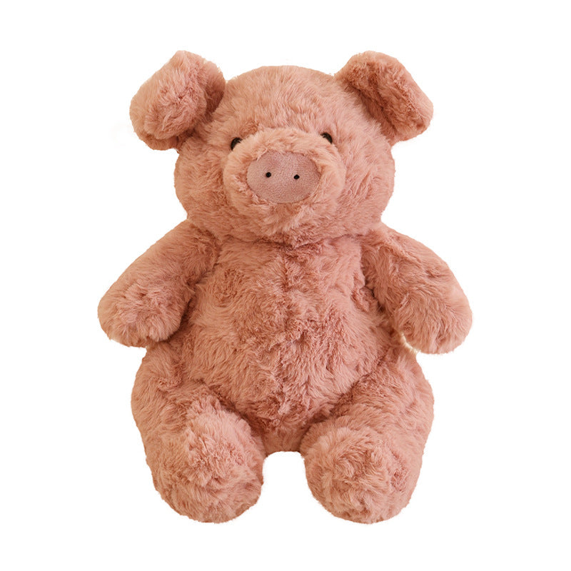 Sitzender Schwein Plüsch Kuscheltier mit ultra-weichem Kunstpelz und kuscheligem Körper Brehn