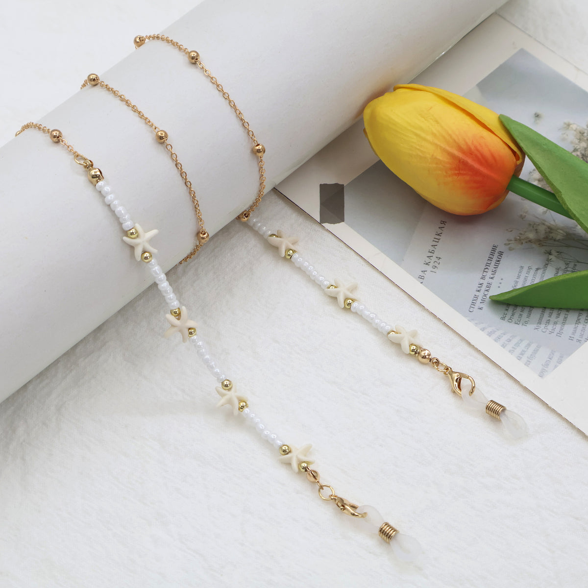 Strand-inspirierte Perlen-Brillenband Brehn