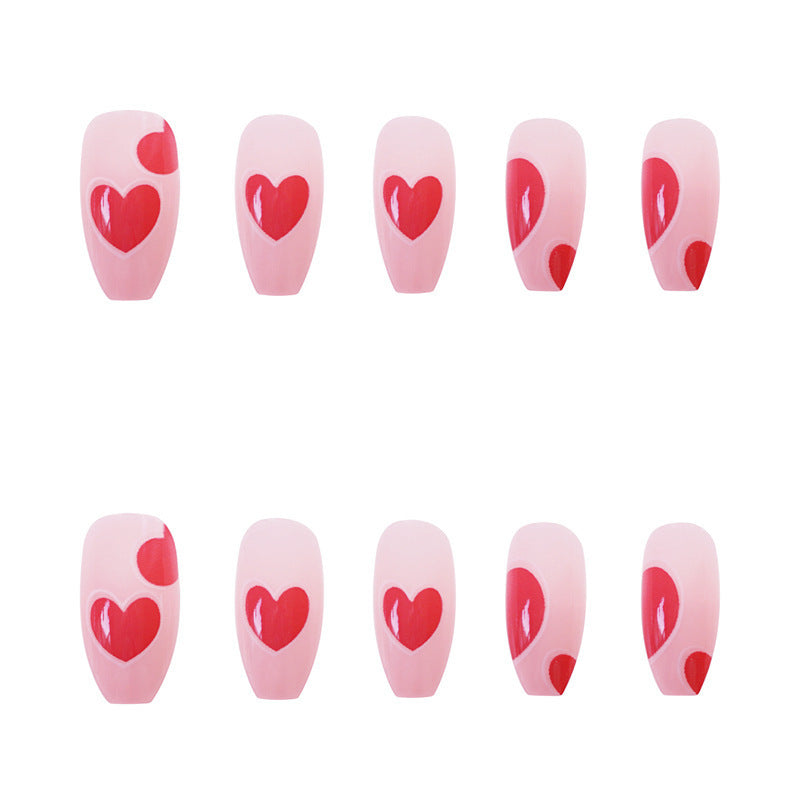 Herz-Design Press-On Nagel Set Brehn