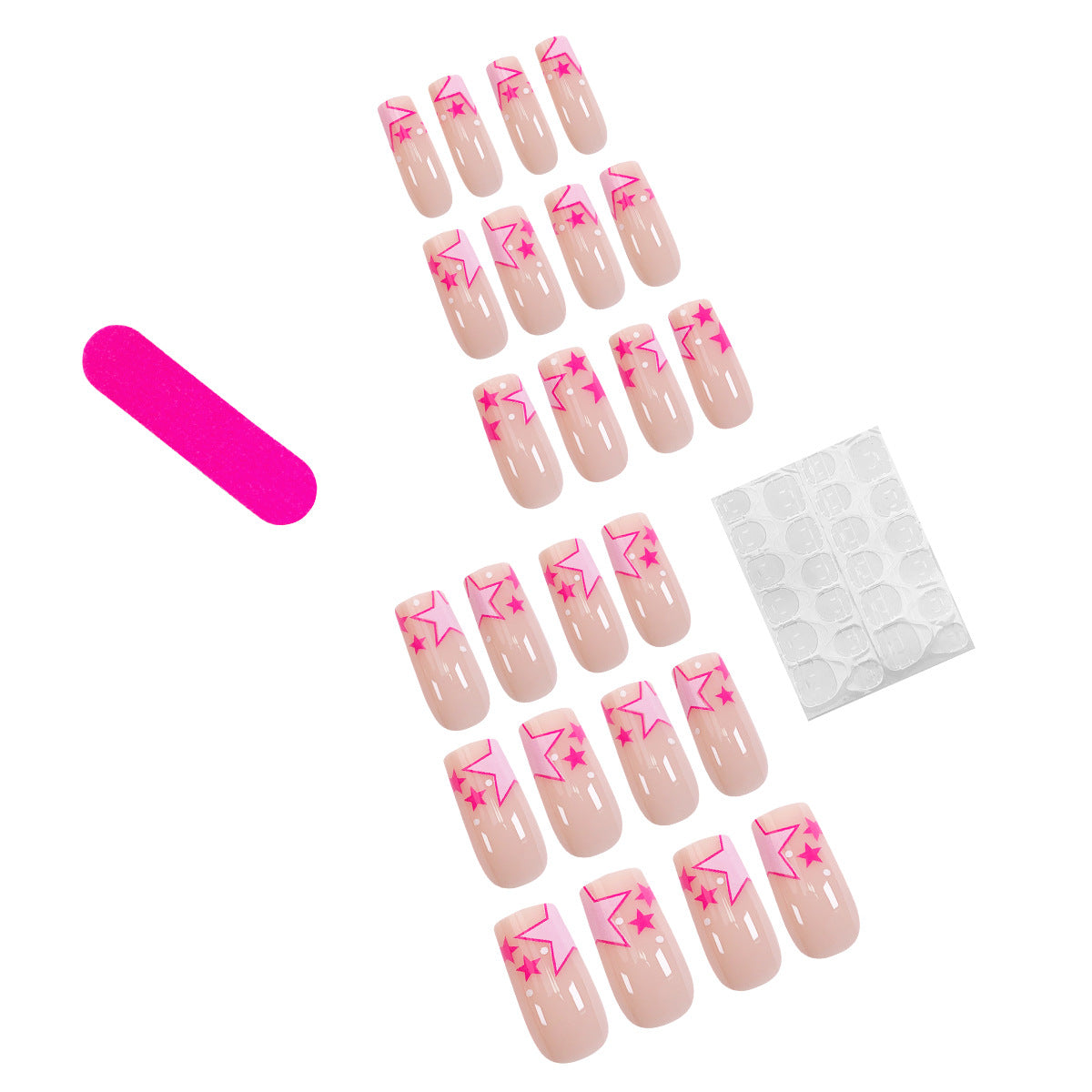 Kunstvolle Nagelkunst mit neonfarbenen Sternen Brehn