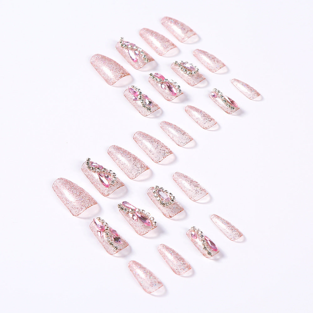 Glamouröse mit Strass verzierte Press-On-Nagelspitzen Brehn