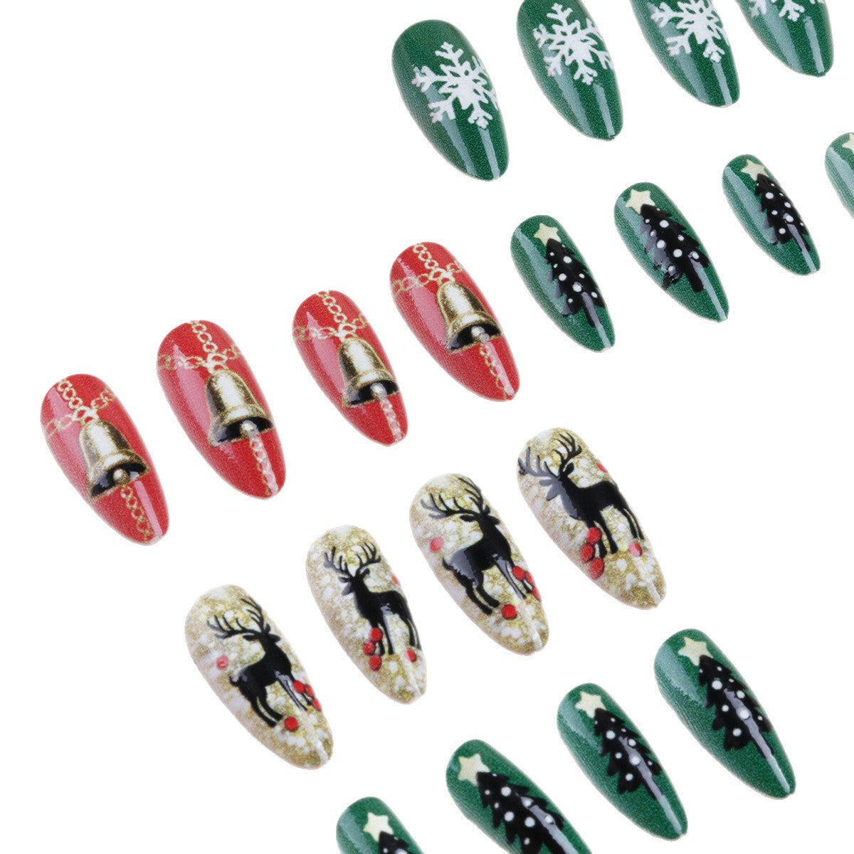 Festliche thematische Press-On Nagelkunst Brehn