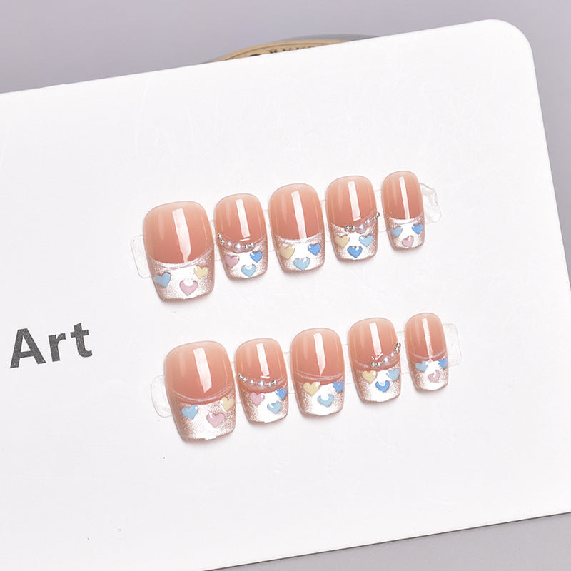 Künstlerisches Floral Press-On Nagelset Brehn