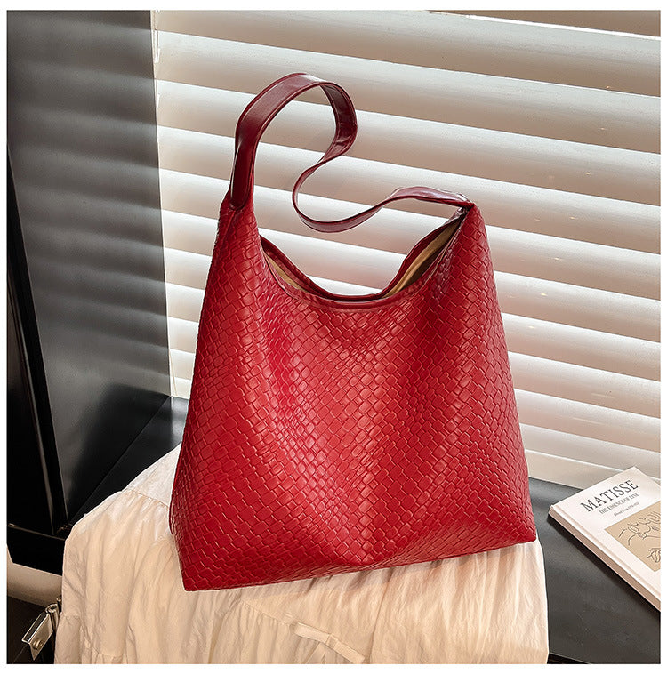Woven Leather Schultertasche Brehn