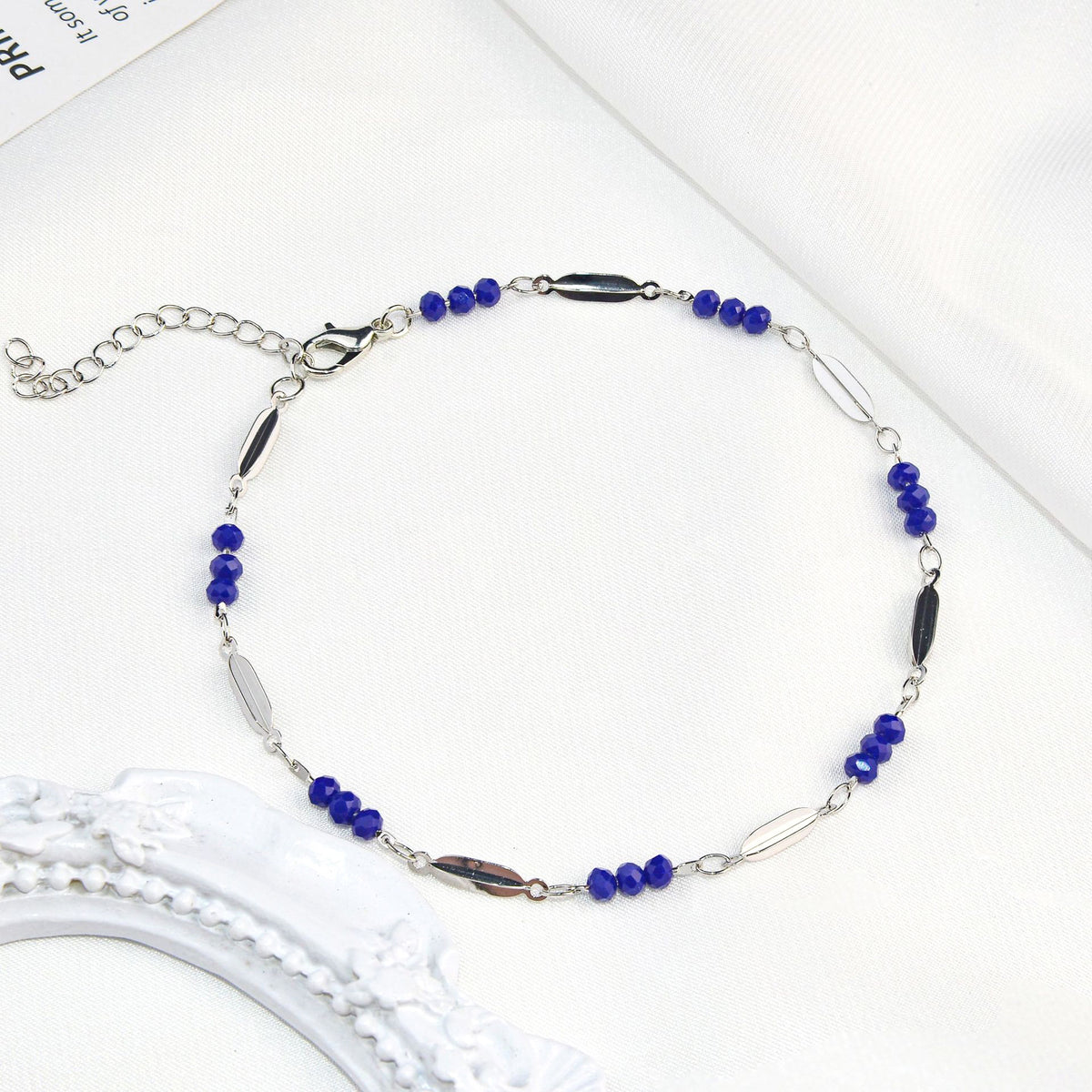 Elegante Perlen- Fußkette Brehn