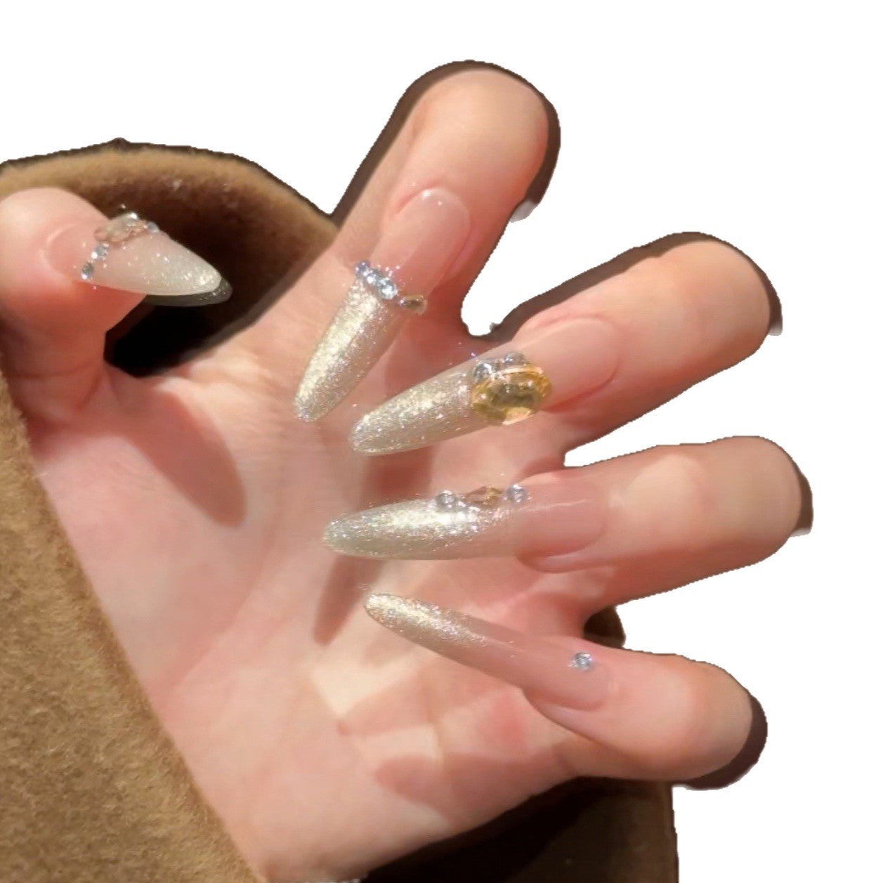 Elegante Glitzerpress-on-Nagelerweiterungen Brehn