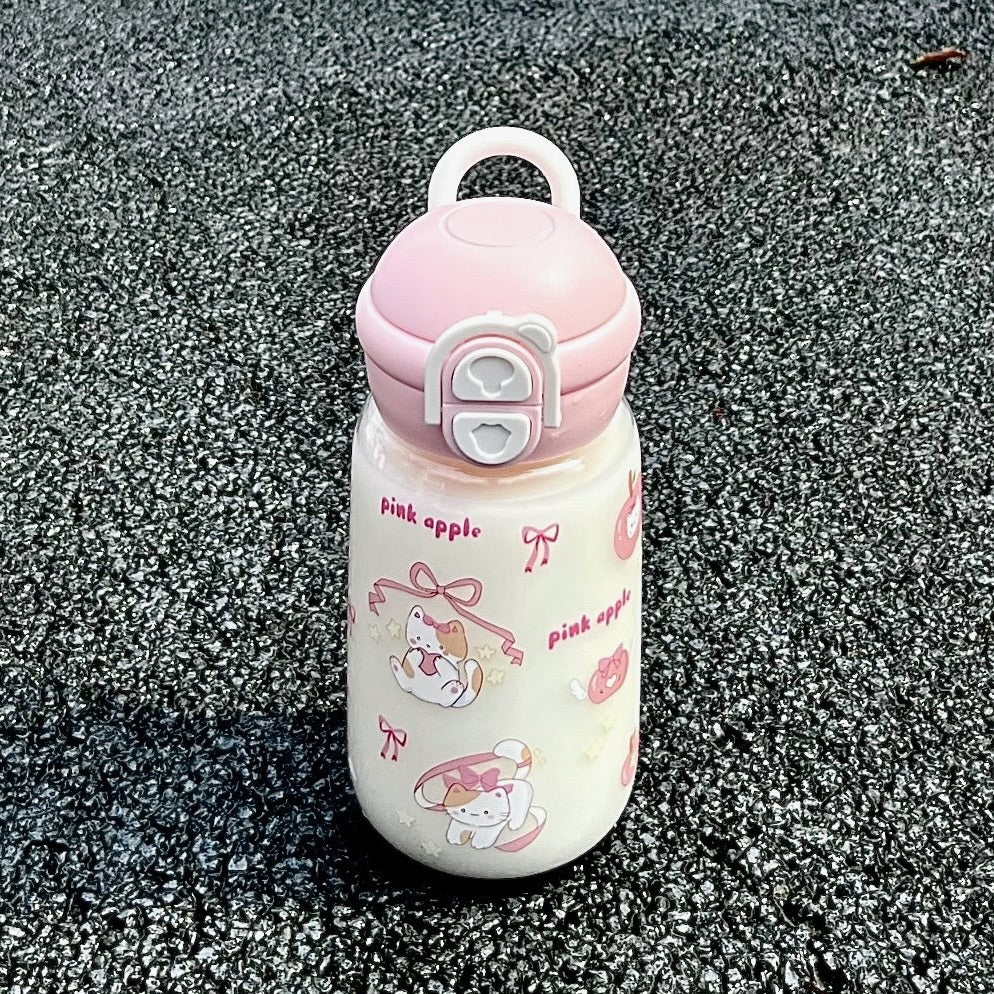 Damen Isolier-Trinkflasche mit verspieltem Tierdesign und sichergestelltem Klappverschluss Brehn