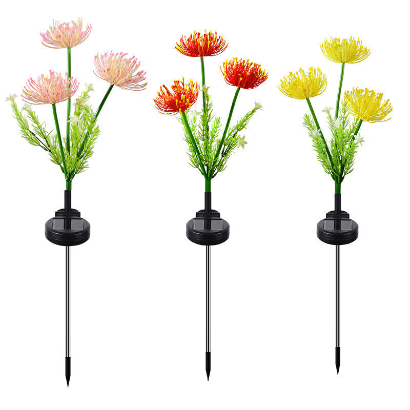 Realistische Solar LED Gartenblume Stake Mit Chrysanthemenblüte Und Flexibel Wasserdichtem Stiel Brehn