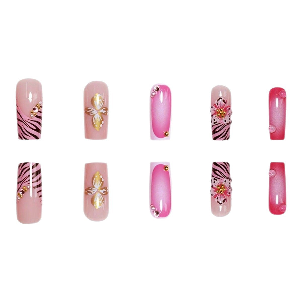 Künstlerische Blumen Acryl Nail Art Brehn