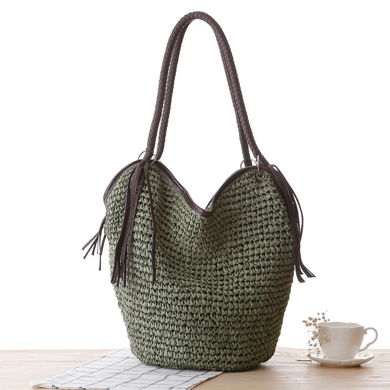 Handgefertigte Strandtasche mit Modischen Fransen Brehn