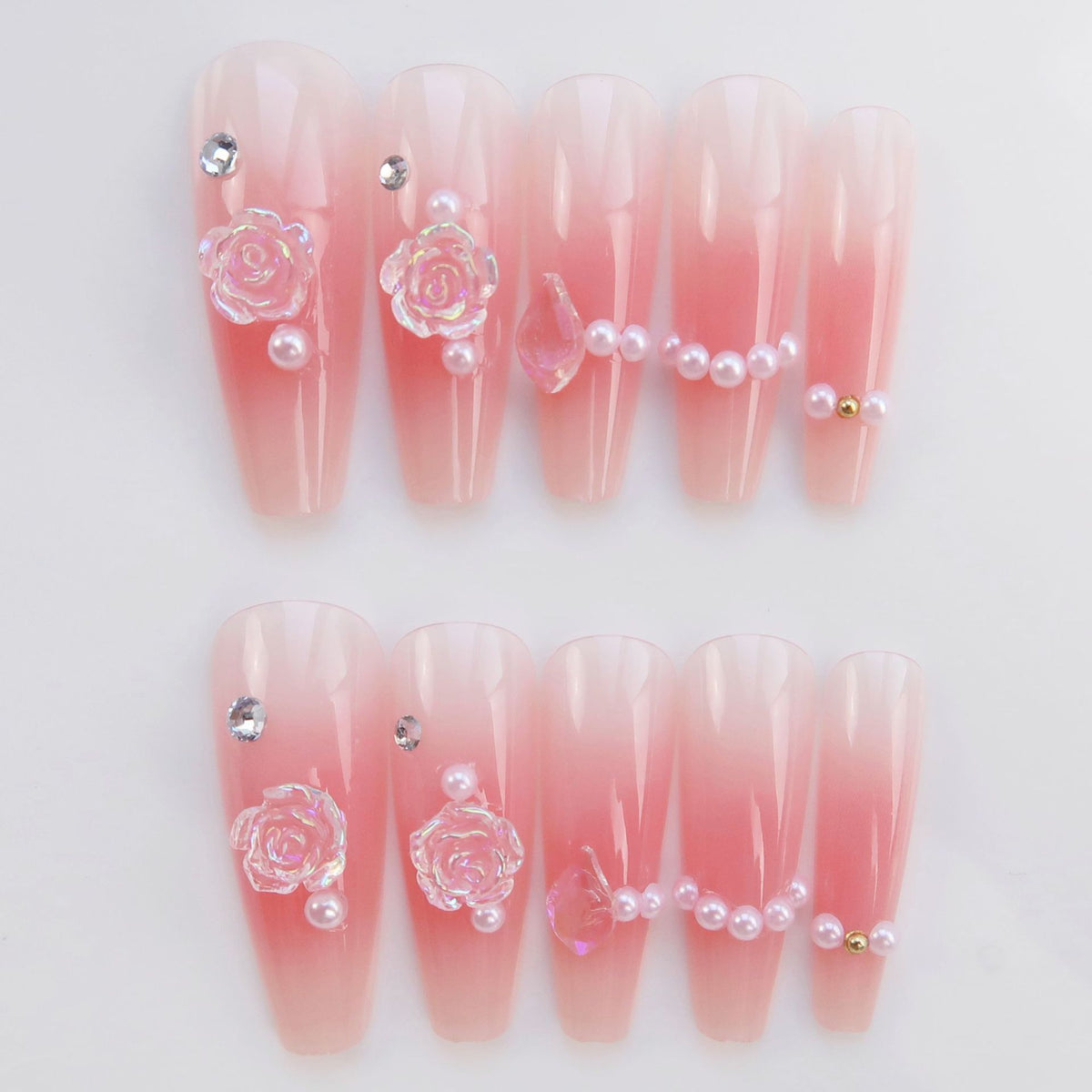 Premium Dekorative Strass Press-On Nagelkunst Brehn