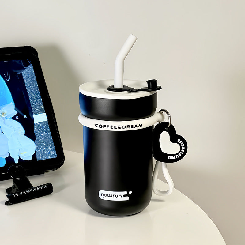Damen Thermobecher mit integriertem Strohhalm und praktischem Auslaufschutz Brehn