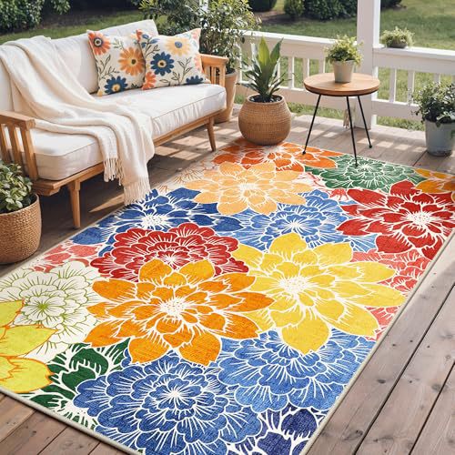 Blumenmotiv Outdoor-Teppich