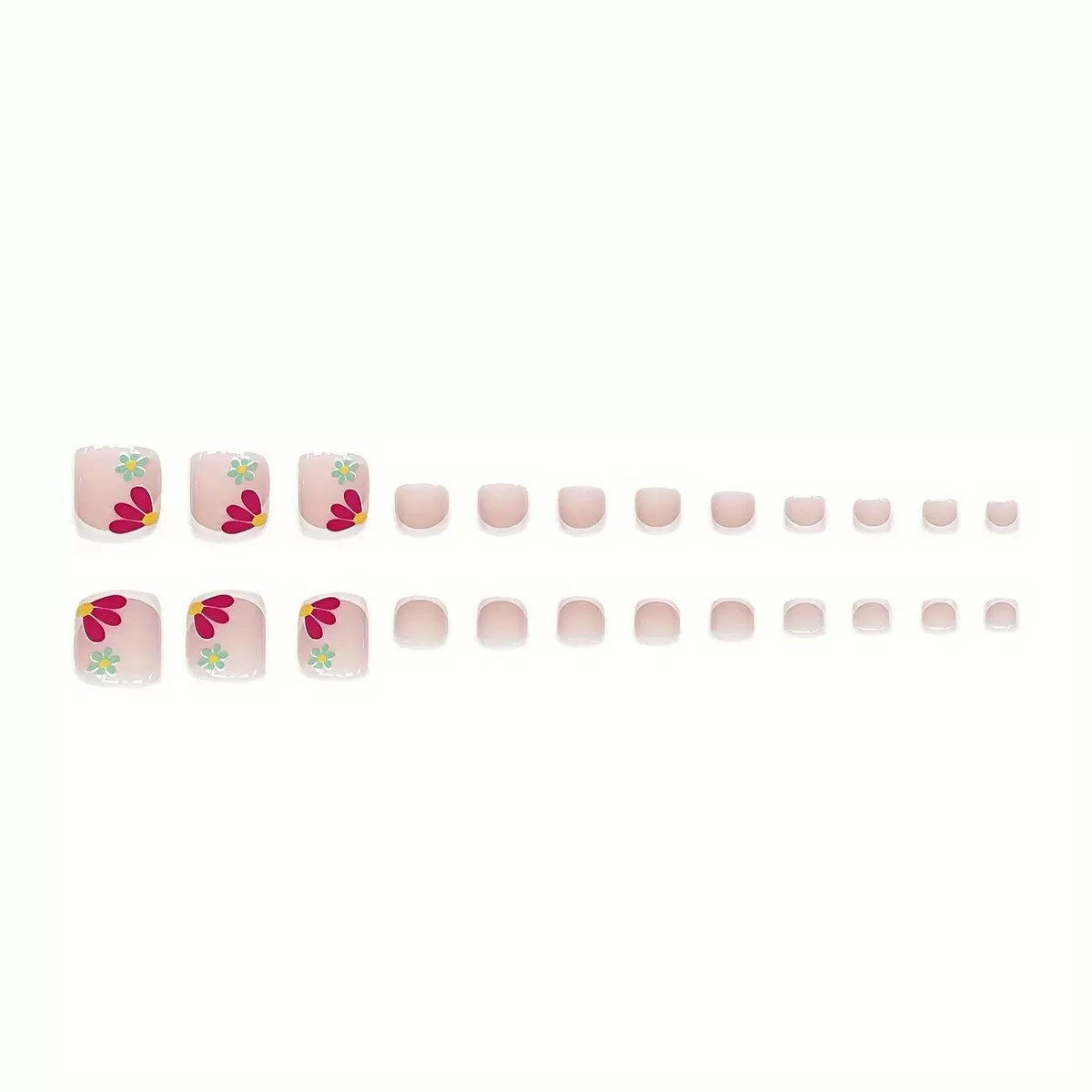 Kunstnagelset mit leuchtenden Blumenmotiven und Glitzerakzenten Brehn