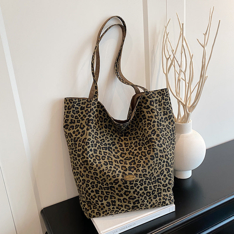 Geräumige Leopard-Print Tragetasche