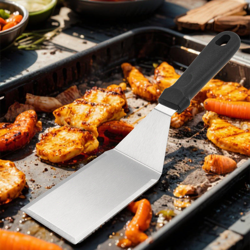 Edelstahl-Grillplancha Set Dreiteilig mit Hohen Rändern und Profi-Spachteln Brehn