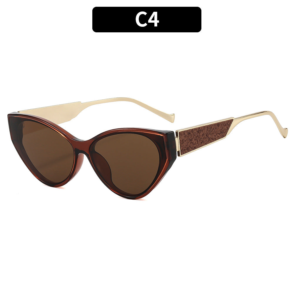 Cat-Eye Sonnenbrille mit eleganten Metallakzenten