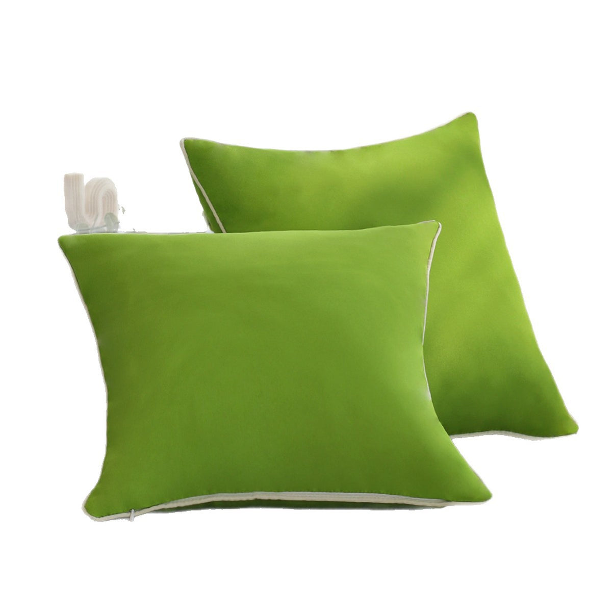 Quadratischer Soft‑Touch Kissenbezug mit kontrastierender Paspel und verdecktem Reißverschluss Brehn