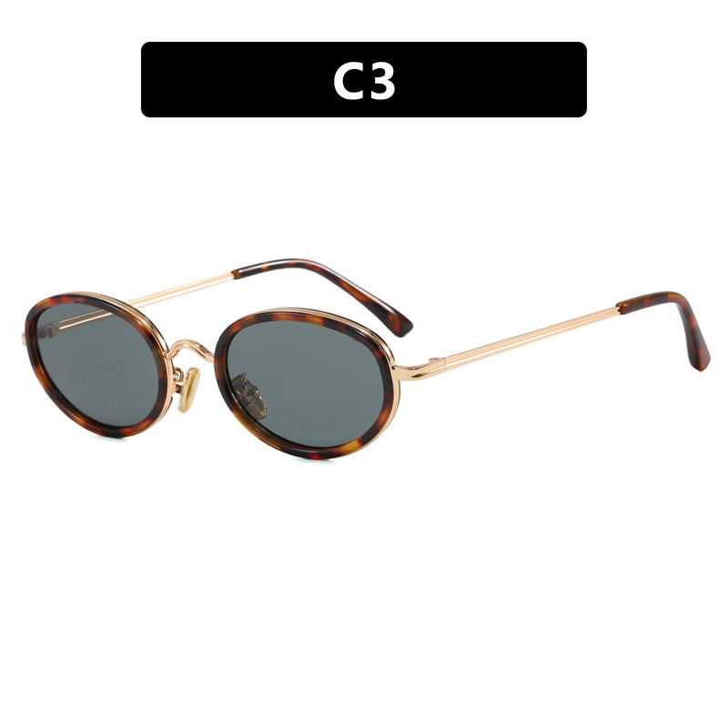 Damen elegante runde Sonnenbrille mit modischem Metallrahmen Brehn
