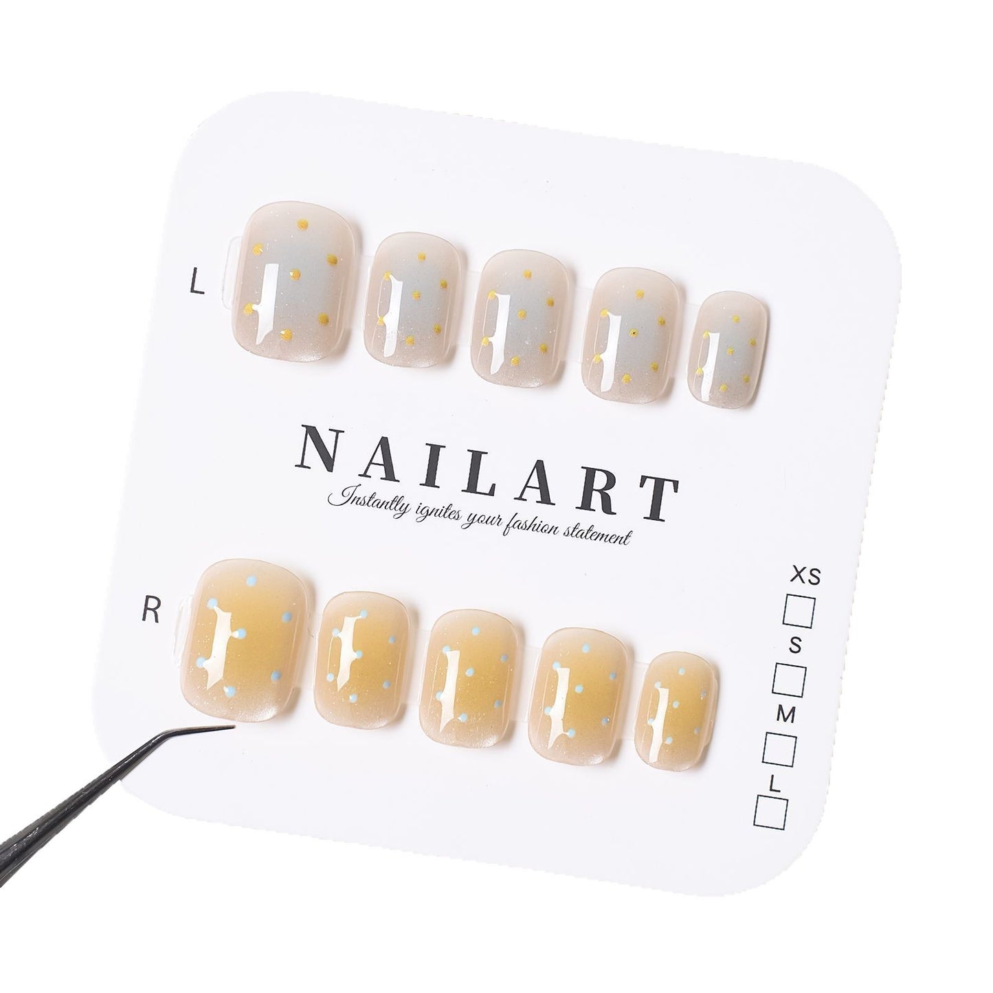 Künstlerisches Press-On-Nagel-Set mit zeitgenössischen Designs Brehn