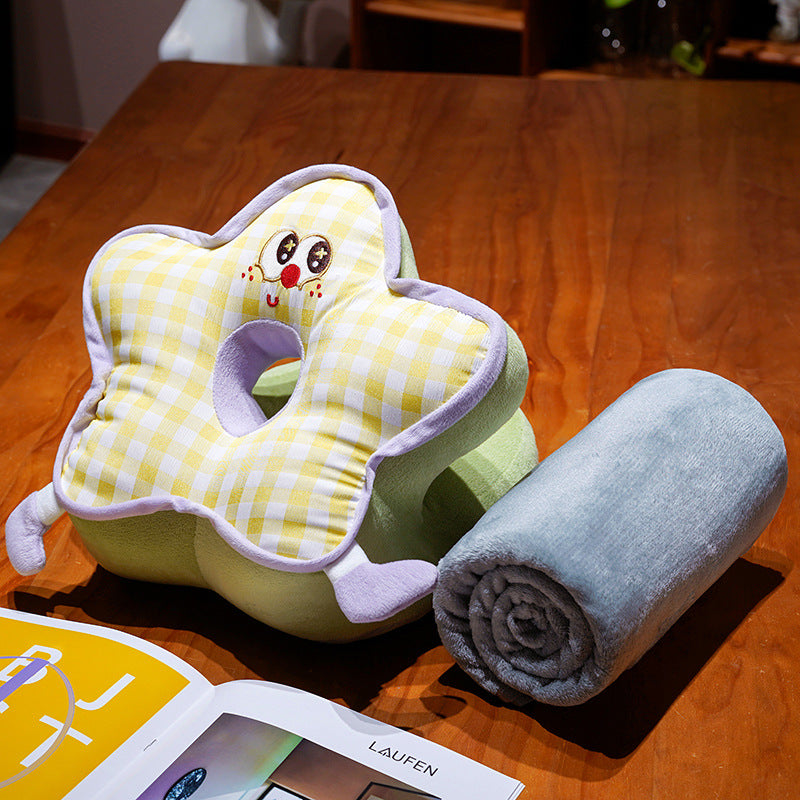 ergonomisches orthopädisches Babykopfkissen mit Loch und weichem Plüschbezug