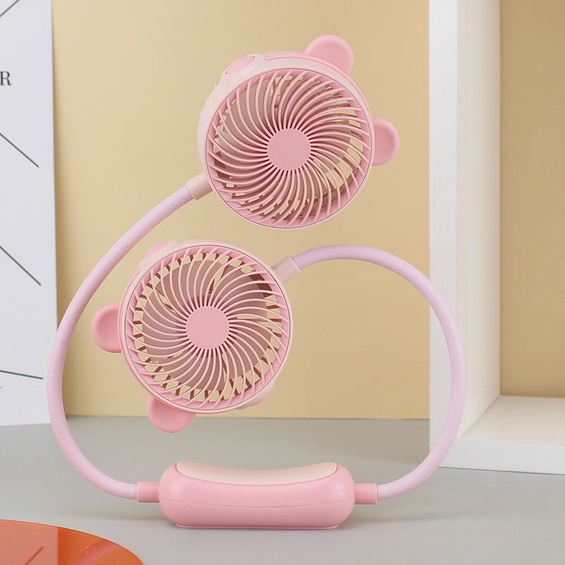 Damen Tragbarer Nack вентилятор mit Flexiblem Halter und Doppelventilator System Brehn
