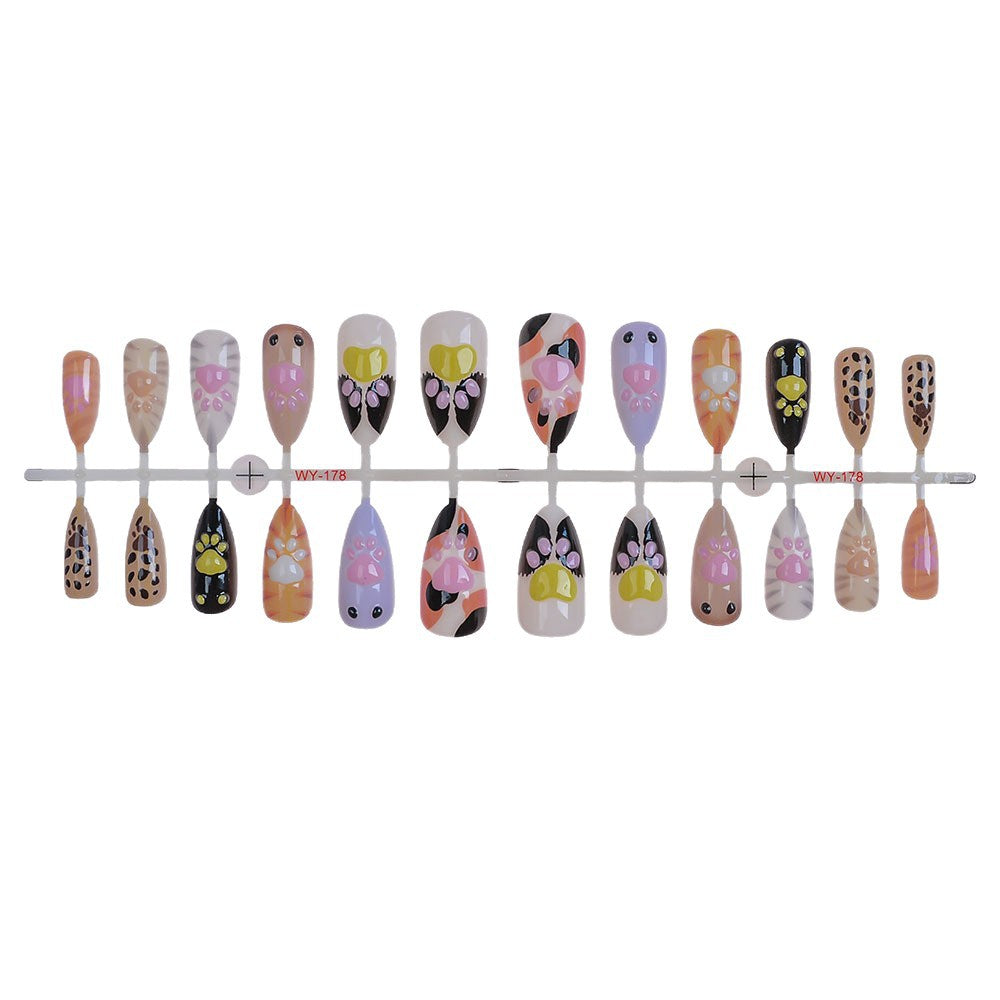 Verspieltes Muster Press-On Nagelkunst Set Brehn