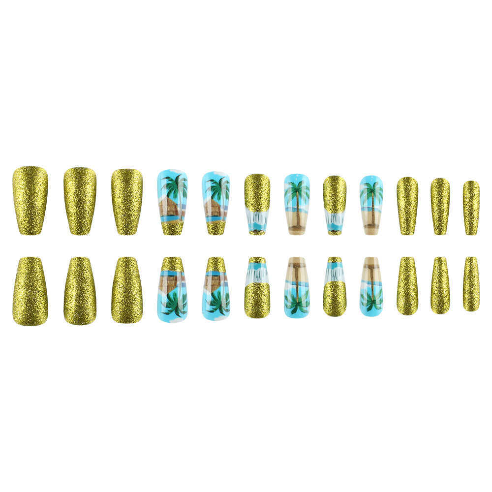 Tropisches Paradies Press-On Nagelkunst Set Brehn