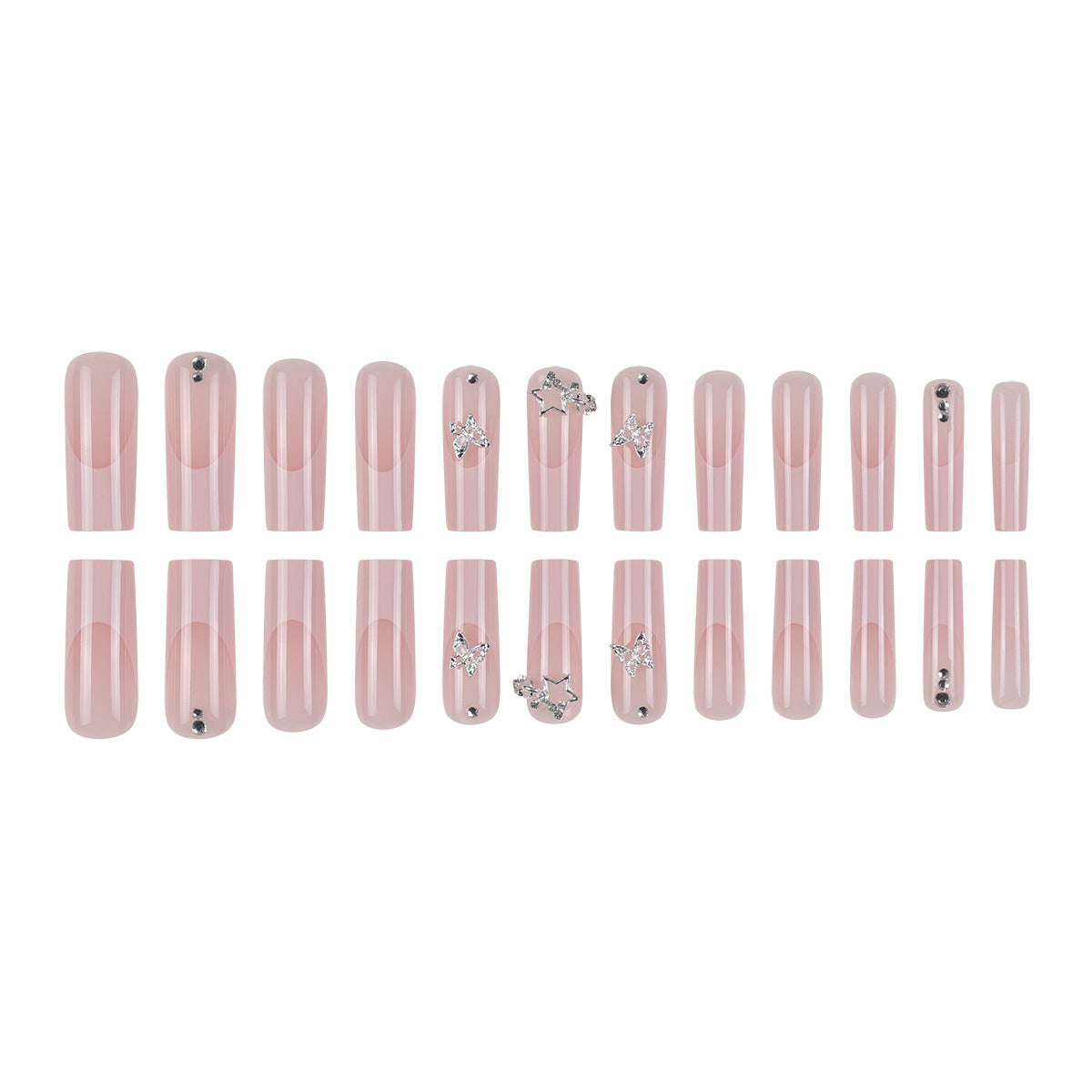 Glamouröses Lang Quadrat Nagel Kunst Set Brehn