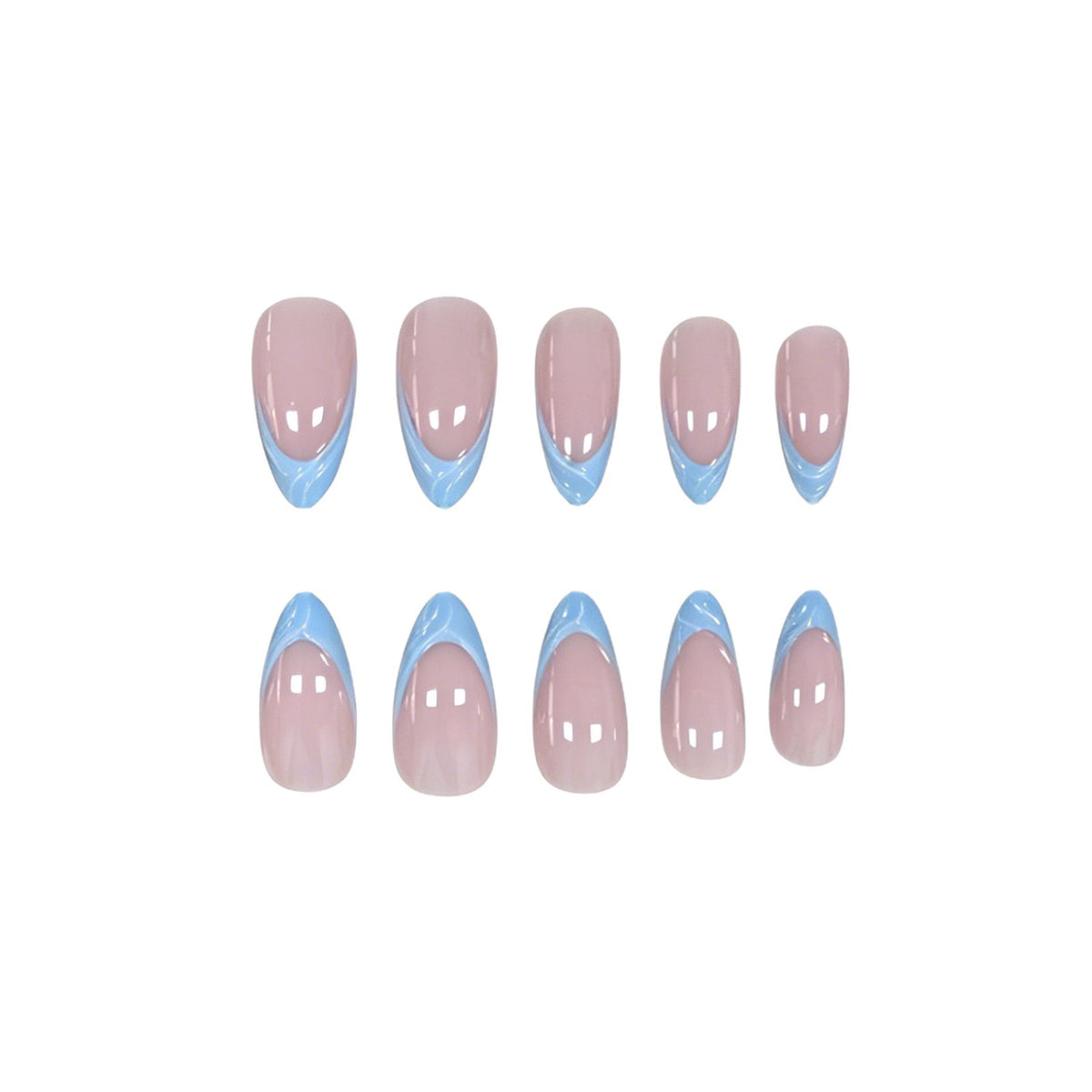 Elegante mandelförmige französische Nagelspitzen-Verstärkungen Brehn