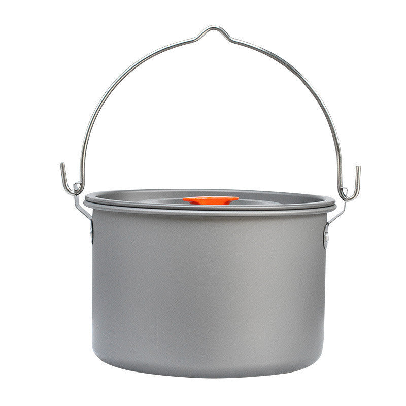 leichgewichtiger eloxierter Aluminium Camping Kochtopf mit Henkel und sicherem Deckel Brehn