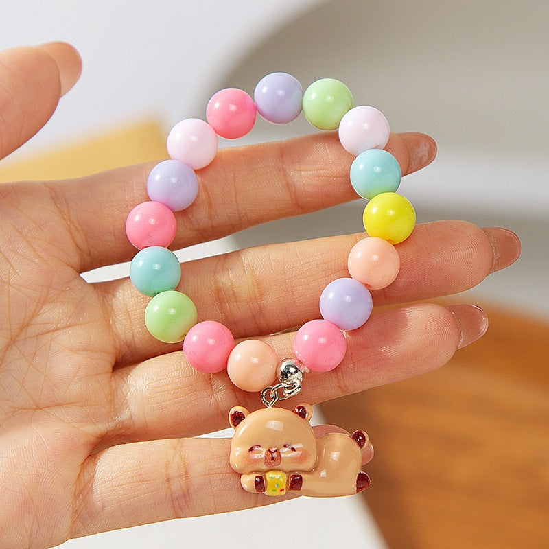 Buntes Kinderarmband mit Bearbeitetem Anhänger Brehn
