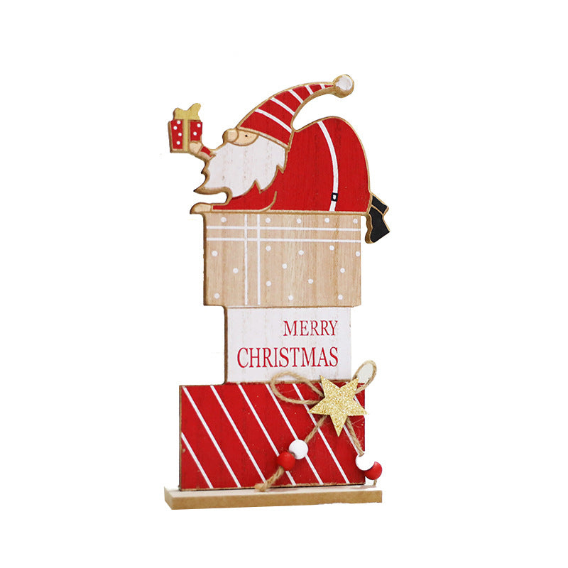 Holz Weihnachts-Schlitten und Rentier Dekoration