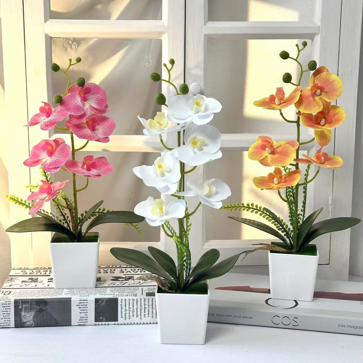 Realistische künstliche Orchideenarrangement für Wohnkultur