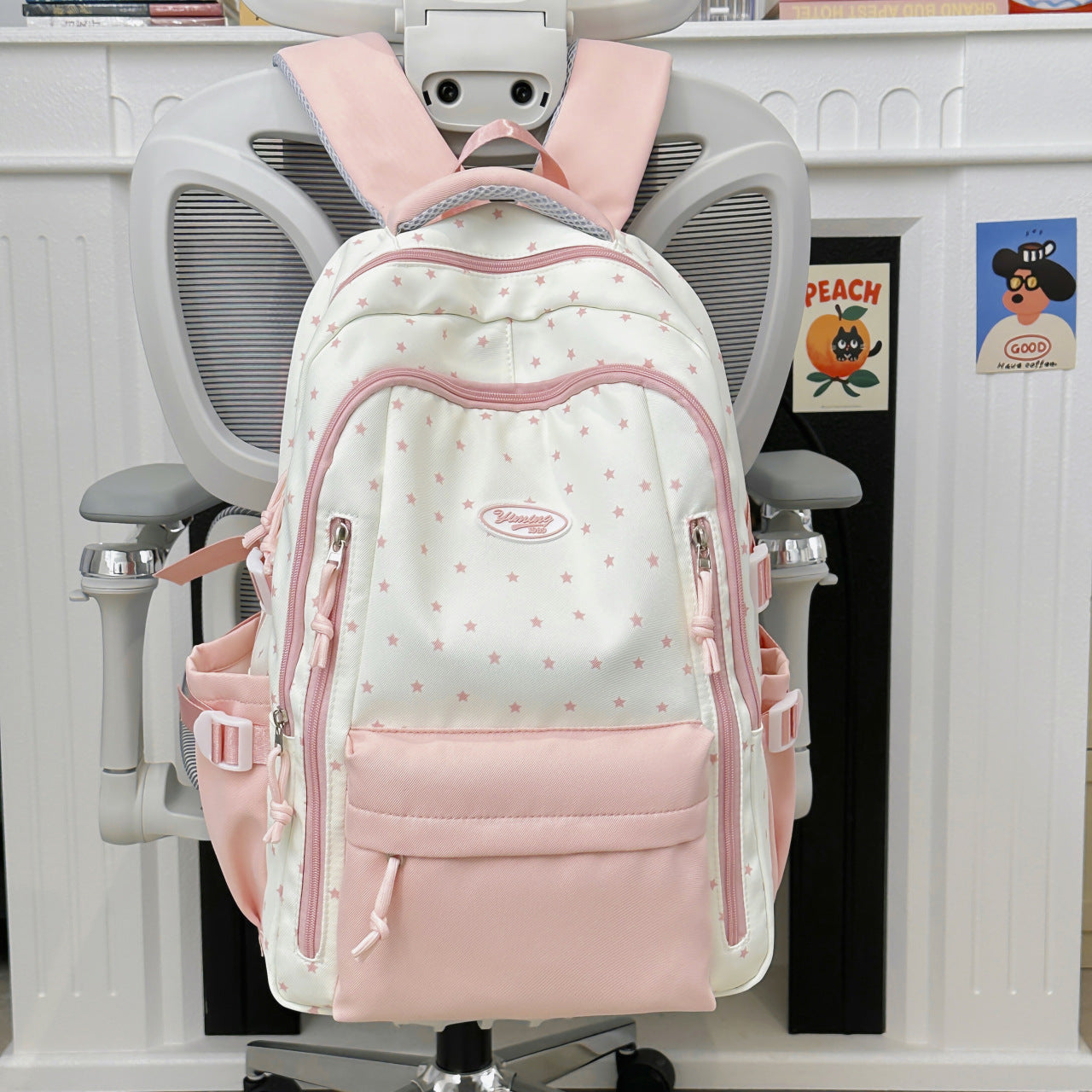 Chic multifunktionaler Schulrucksack mit Stern-Applikationen