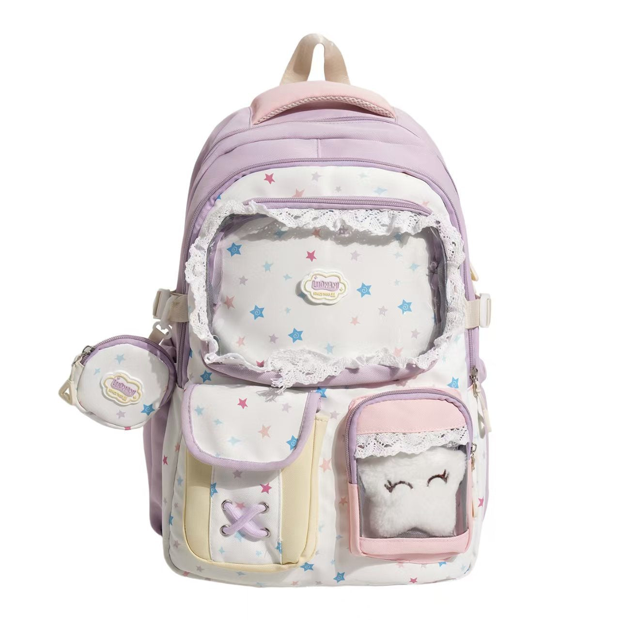Transparent Front Multi-Compartt Backpack Brehn