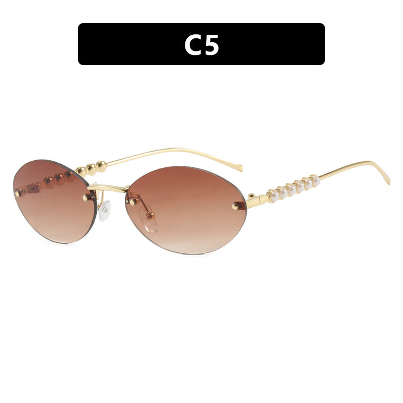 Damen stilvolle ovale Sonnenbrille mit eleganten Verzierungen Brehn