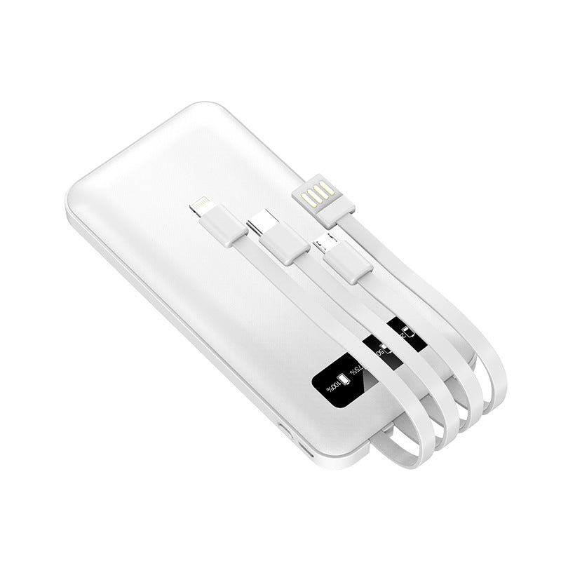 Multifunktionale Powerbank mit integrierten Ladekabeln Brehn