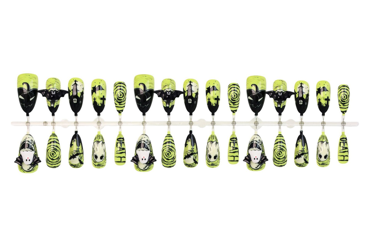 Halloween Kunstnagelset mit gruseligen Motiven Brehn