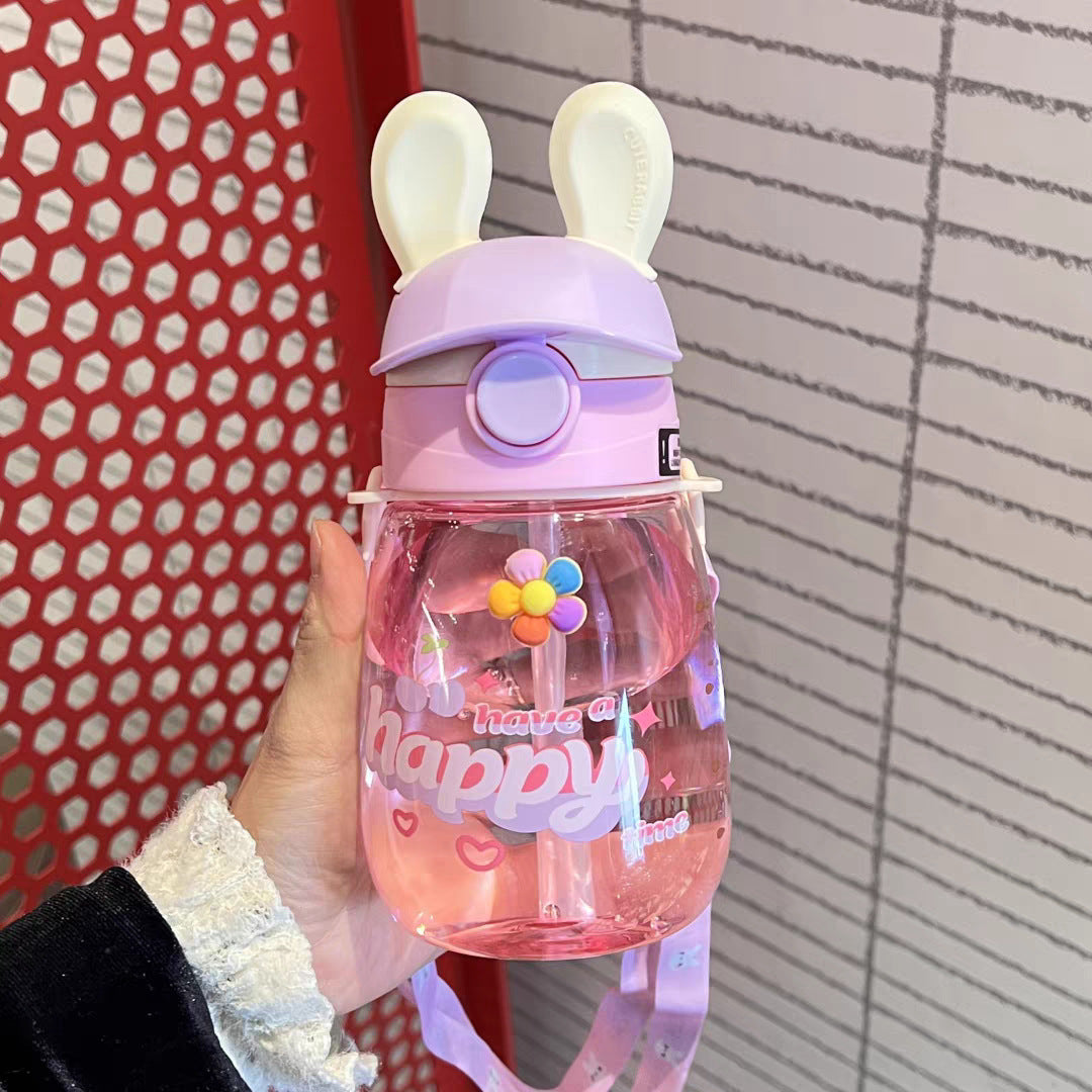 Damen Stilvolle Wasserflasche mit Bunny-Deckel Brehn