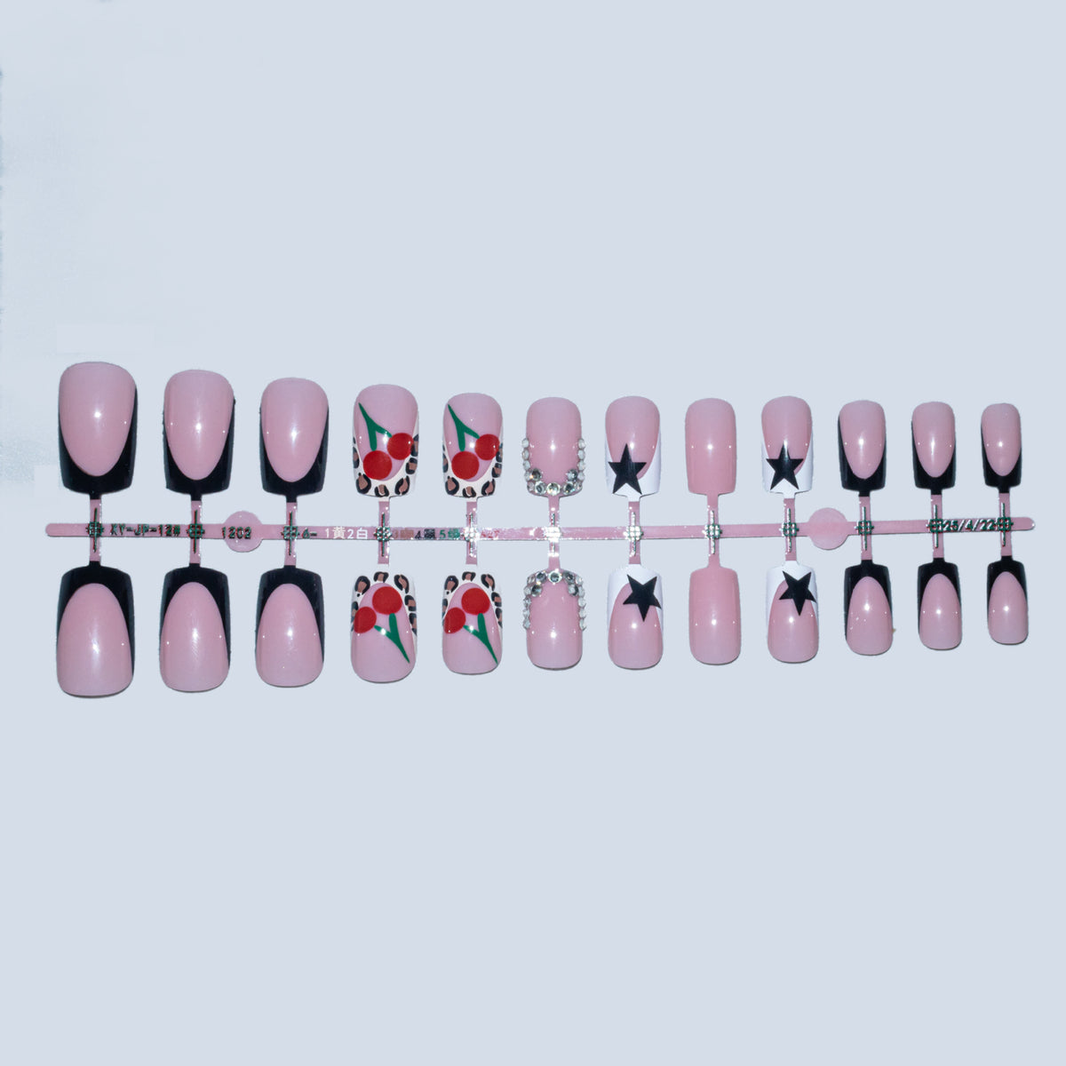Künstlerisches Nail Art Design Set mit Kirsch- und Sternelementen