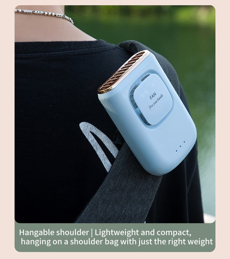 Frauen nan kompakt wiederaufladbarer tragbarer Handventilator mit integriertem Powerbank und faltbarem Ständer Brehn