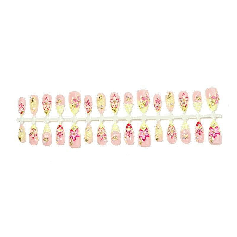Elegante Blumen Press-On Nagelkunst Brehn