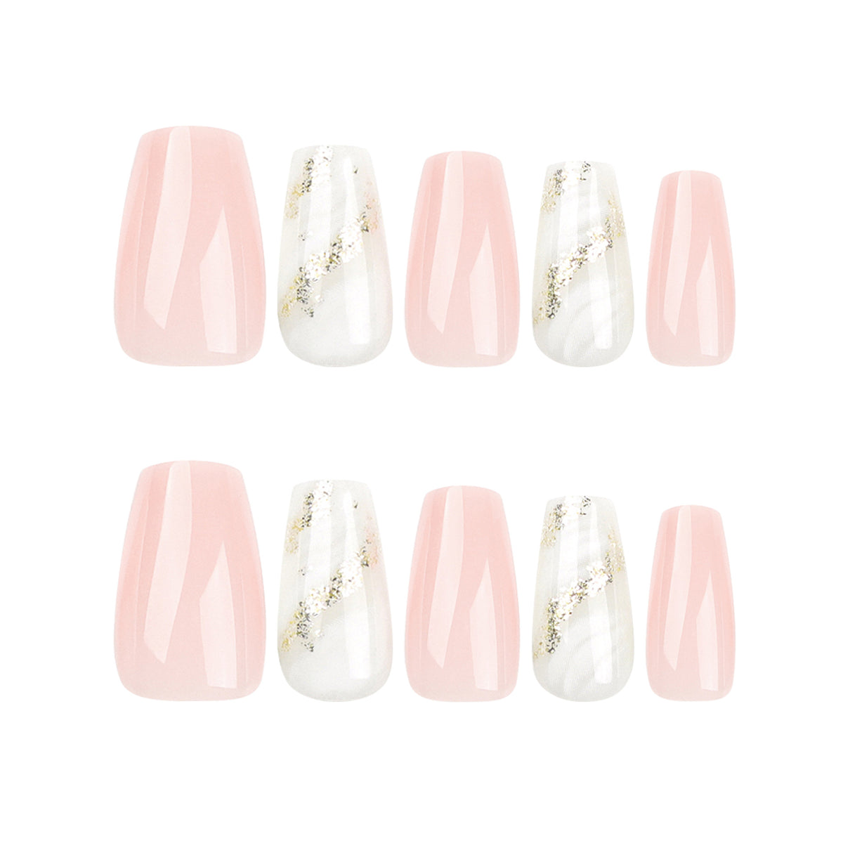 Kunstvolle Nagelverlängerungen mit elegantem Gold-Design Brehn