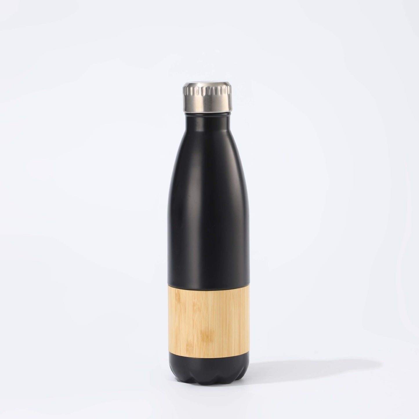 Damen Edelstahl Trinkflasche mit Bambus-Applikation Brehn