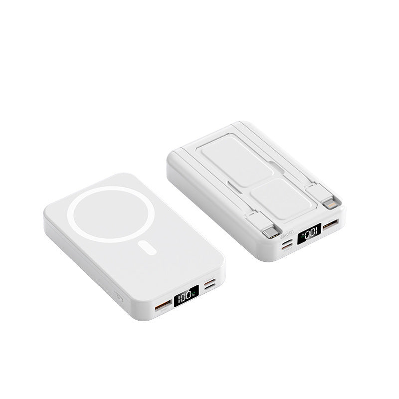 Tragbare Powerbank mit integrierter Qi-Ladefunktion und digitaler Kapazitätsanzeige Brehn