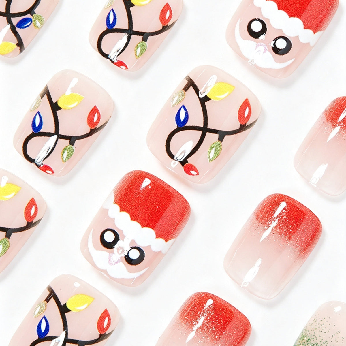 Festliches, urlaubs inspiriertes Press-On Nagelkunst-Set Brehn